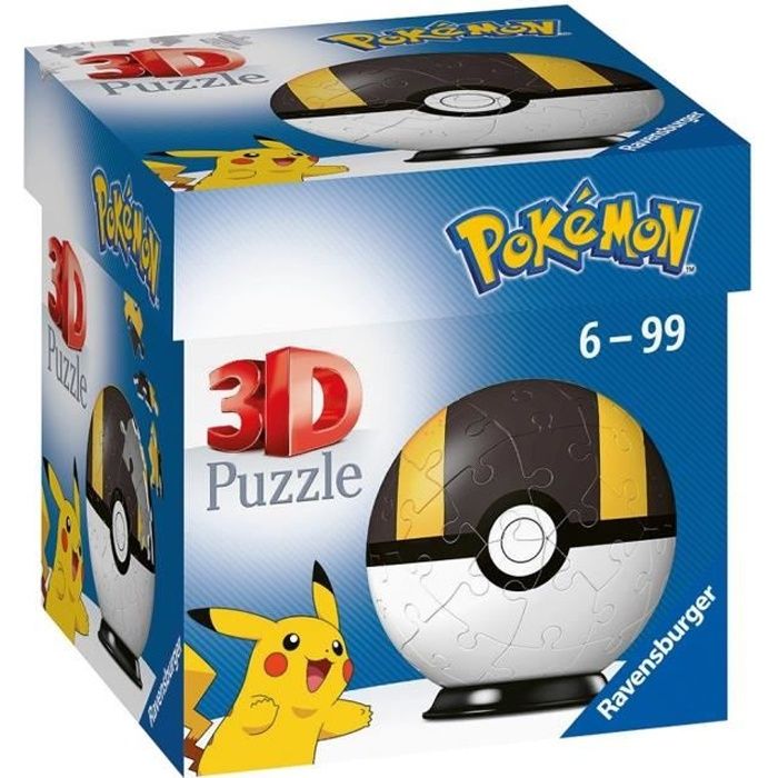 POKÉMON Puzzles 3D Ball 54 pièces - Hyper Ball - Ravensburger - Puzzle enfant 3D sans colle - Dès 6 ans