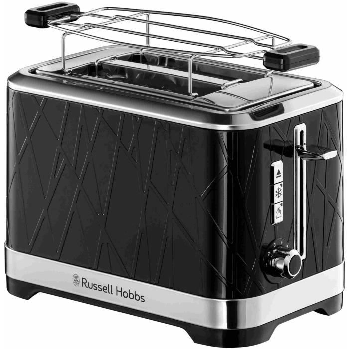 Russell Hobbs 28091-56 Toaster Grille-Pain Structure, Lift'n Look, Fentes XL, Cuisson Ajustable, Réchauffe Viennoiseries - Noir