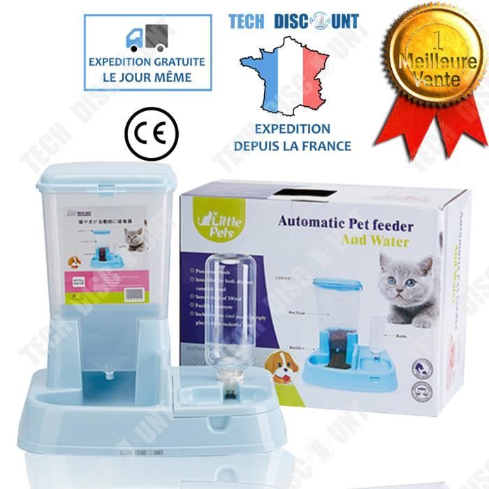 TD® Distributeur automatique croquettes nourriture eau Chien chat Bol alimentation animaux mangeoire kit nourriture distribution gam