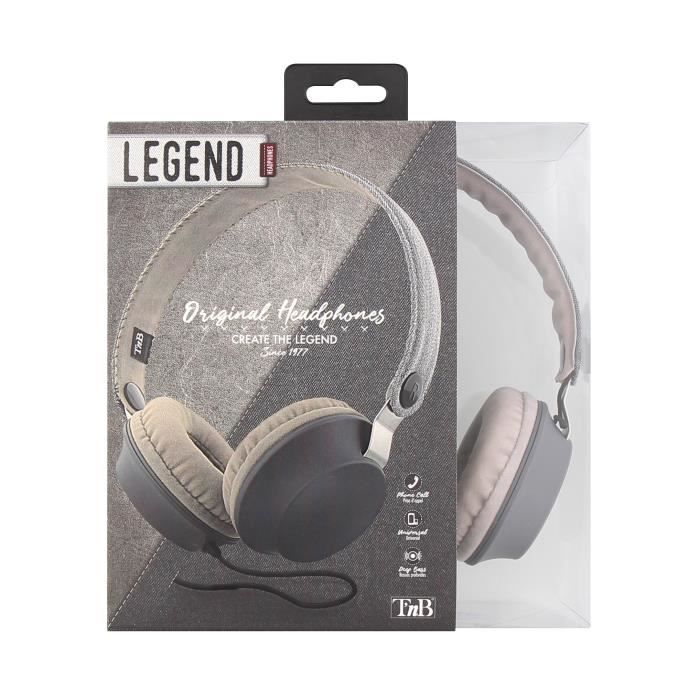 T'NB Legend Casque filaire avec micro intégré - Gris