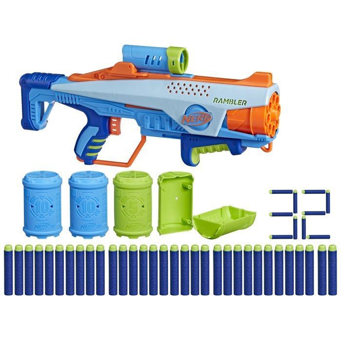 Nerf Elite 2.0 Ranger PD-5 Blaster, 5 fusils, 10 fléchettes Nerf Elite, facile à utiliser, rangement de fléchettes, action de pompe Nerf Elite 2.0 Ranger PD-5 Blaster, 5 fusils, 10 fléchettes Nerf Elite, facile à utiliser, rangement de fléchettes, action de pompe