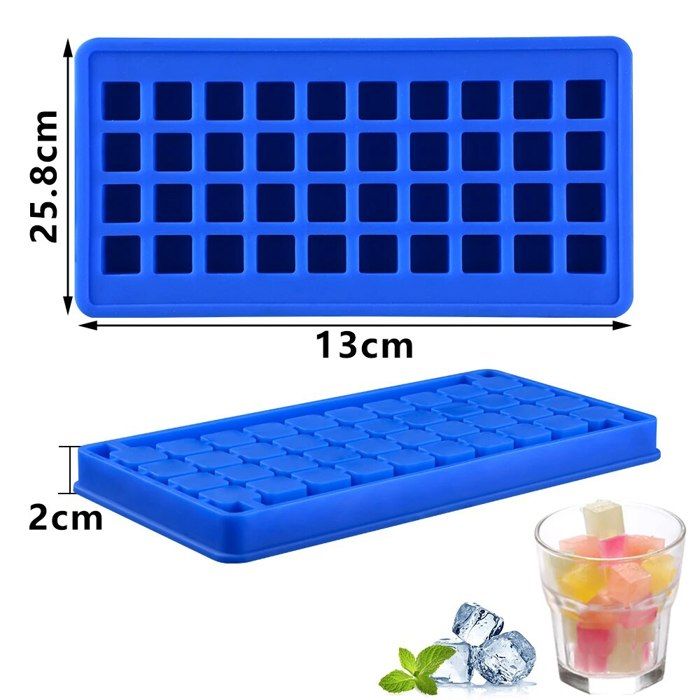 Moule à Glaçons Silicone 160 Mini Cubes - 1x1x1 Cm - Rouge Et Bleu - Sans BPA - Pour Cocktails Et Smoothies - S_CUBE
