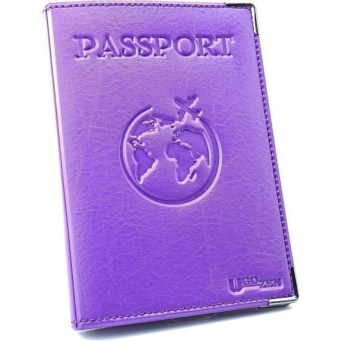 Étui Passeport Anti-vol En PU - Organisateur De Voyage Léger - Avec étiquette Valise - Bleu Clair
