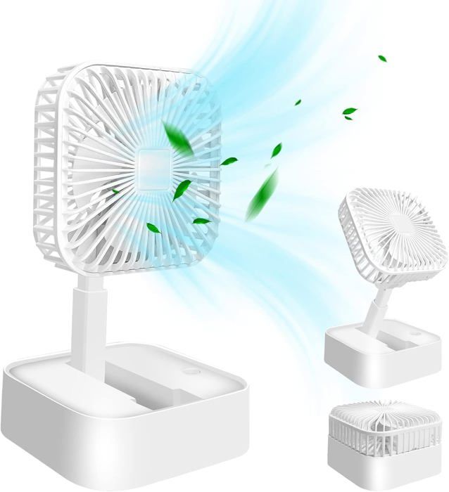 Ventilateur USB - BEIJIYI - Mini Ventilateur Portable - Rechargeable 1200 mAh - 3 Vitesses - Télécommande - Beijiyi