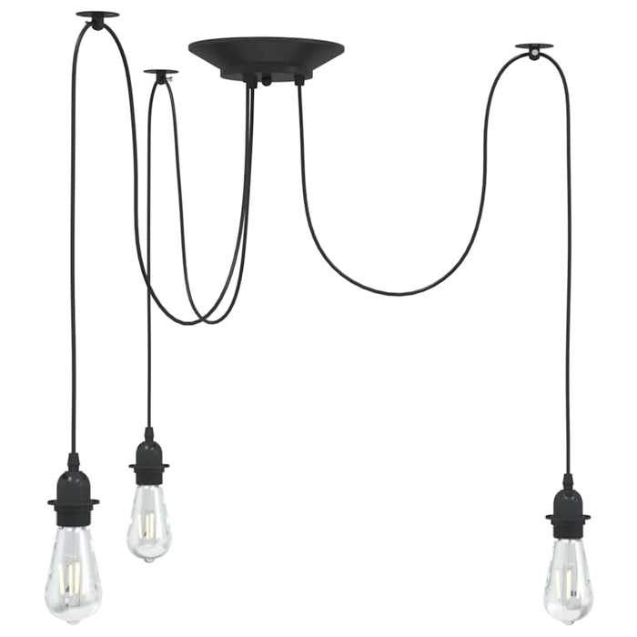 VidaXL Lampe suspendue avec 3 porte-lampes E27 noir métal lampe suspendue en forme daraignée lampe suspendue en forme 4103453
