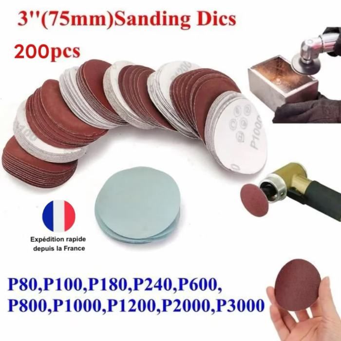 25 Disques Auto-agrippants Perforés Sidamo - Corindon Grain 40, Diamètre 125 Mm, 8 Trous