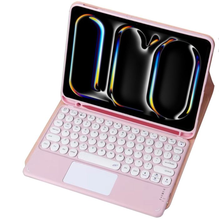 Étui clavier Bluetooth avec pavé tactile pour iPad Pro 11 Gen5 (rose)