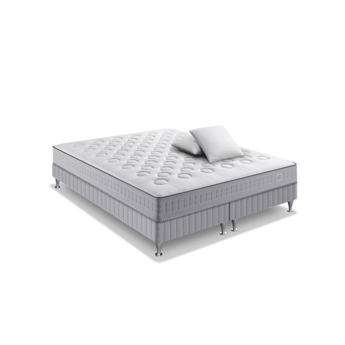 SIMMONS - Ensemble INITIAL couchage 160x200 Sommier duo 2X80X200 ressorts ensachés ferme H23 + 2 Oreillers SIMMONS - Ensemble INITIAL couchage 160x200 Sommier duo 2X80X200 ressorts ensachés ferme H23 + 2 Oreillers