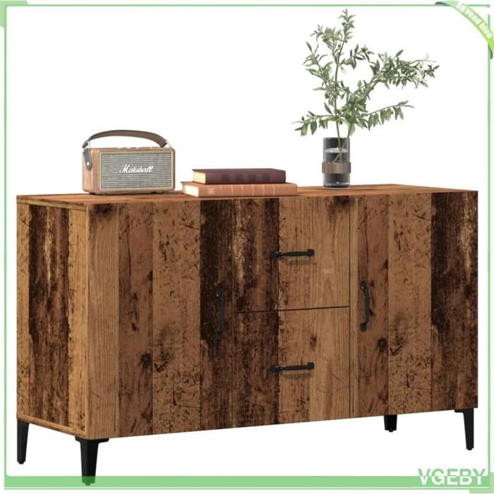 Buffet - ABI - Vieux bois - 100x36x60 cm - Bois dingénierie - À monter soi-même