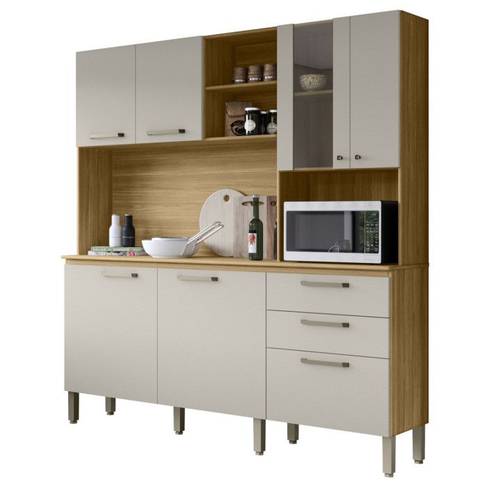 Buffet 7 Portes 2 Tiroirs 12 Niches Chêne et Blanc Ecru Gaufré L 182 H 191 P 53.3 cm - L 182 x l 53.3 x H 191 cm Buffet 7 Portes 2 Tiroirs 12 Niches Chêne et Blanc Ecru Gaufré L 182 H 191 P 53.3 cm - L 182 x l 53.3 x H 191 cm
