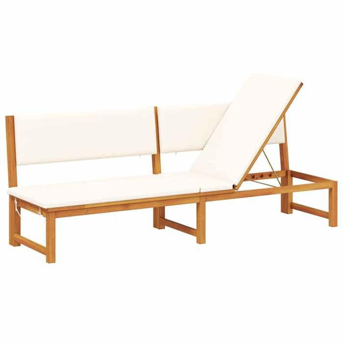 Transat/Lit-canapé dextérieur - CLARENCE® - Bain de Soleil simple - Huile Naturelle 200 x 57 x 75cm Bois dacacia massif 90881