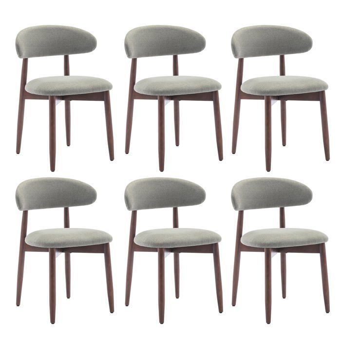 COLAMY Lot de 6 Chaises robustes et élégantes style nordique minimaliste idéales pour salle à manger et cuisine - Vert