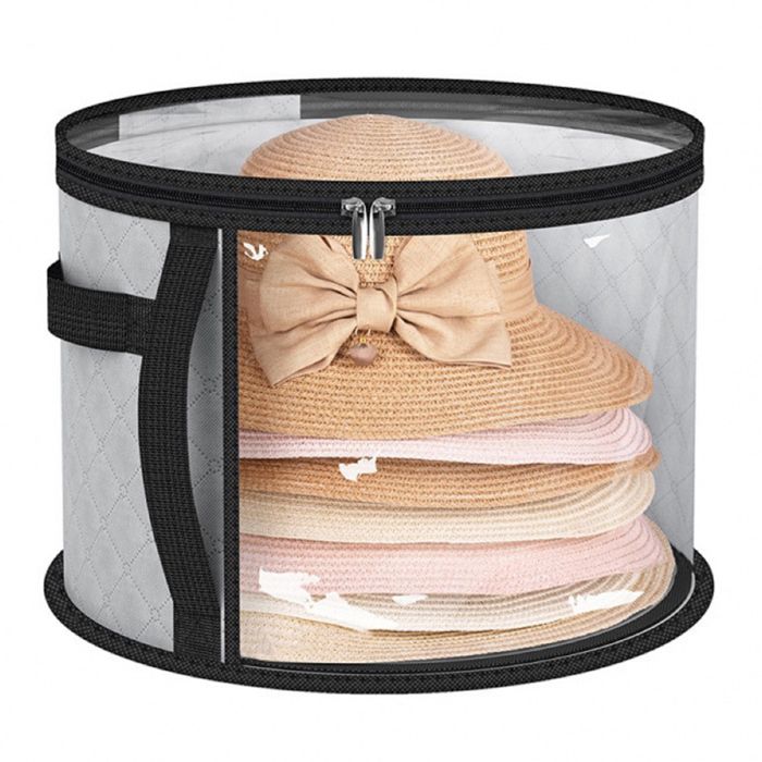 Boîte à chapeaux Bag for Women Holds up to 7 Caps Cowboy Hat Organizer for Closet Wide Brims Hat Case with Carrying Handles