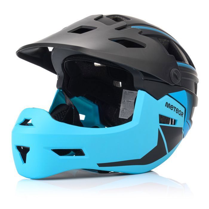 Casque VTT Meteor Hydra - Full face modulable avec mentonnière amovible - Unique Taille - Noir