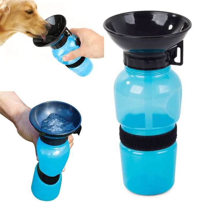 Gourde pour chien - SONGHUI - 0 5 L - tout-en-un ergonomique - bol vissable lavable - trou dattache