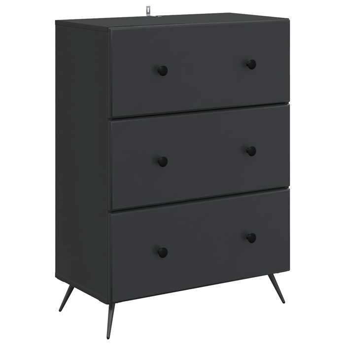 Elégance - Chic Commode moderne salon-séjour - Armoire à tiroirs - 66x34 5x90cm - Bois dingénierie - Noir_0817547