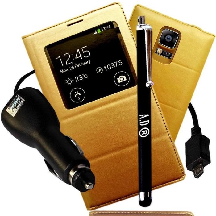 Coque Transparente Détachable Effet Brossé Doré Pour Samsung Galaxy Note 4 - Neuf