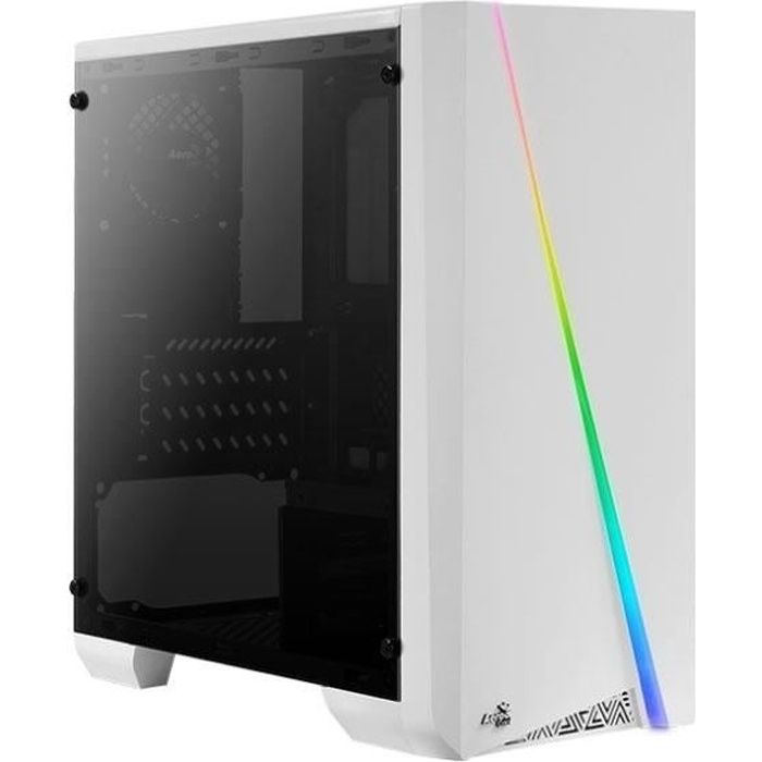 Aerocool Cylon Mini (blanc) - Boîtier Mini Tour avec fenêtre latérale et rétroéclairage RGB en façade ( Catégorie : Boîtier PC )