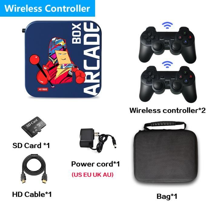 KINMRIS Console De Jeux Rétro – Double Manette Sans Fil 2,4 G – 4K – 30 000 Jeux – 64 Go – Design Mecha – Cadeau Noël