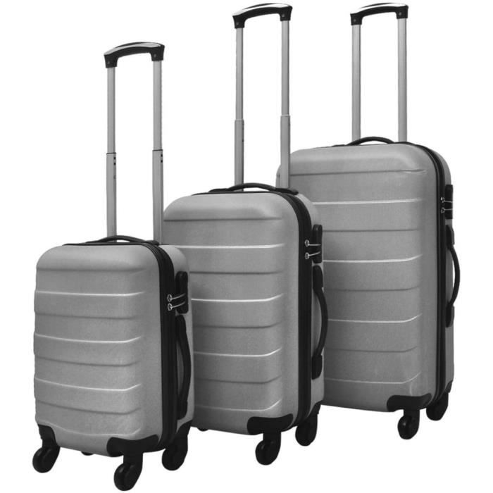 Set De 3 Valises Rigides ABS – Trolley De Voyage – Noir – Neuf