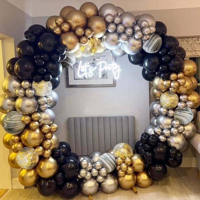 Arche Ballon Or Noir, Decoration Anniversaire, Or Noir Ballon Guirlande  pour Hommes Garçons Fille Anniversaire, Mariage, L'obt[656] - Cdiscount  Maison