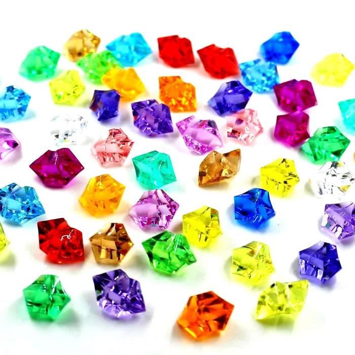 QUARKZMAN 800 Pierres De Glace Fausses Vert Vif – Acrylique Étincelante 14x11 Mm, Faux Diamants Cristaux Pour Vases, Aquariums, Décoration DIY, Éclats Lumineux