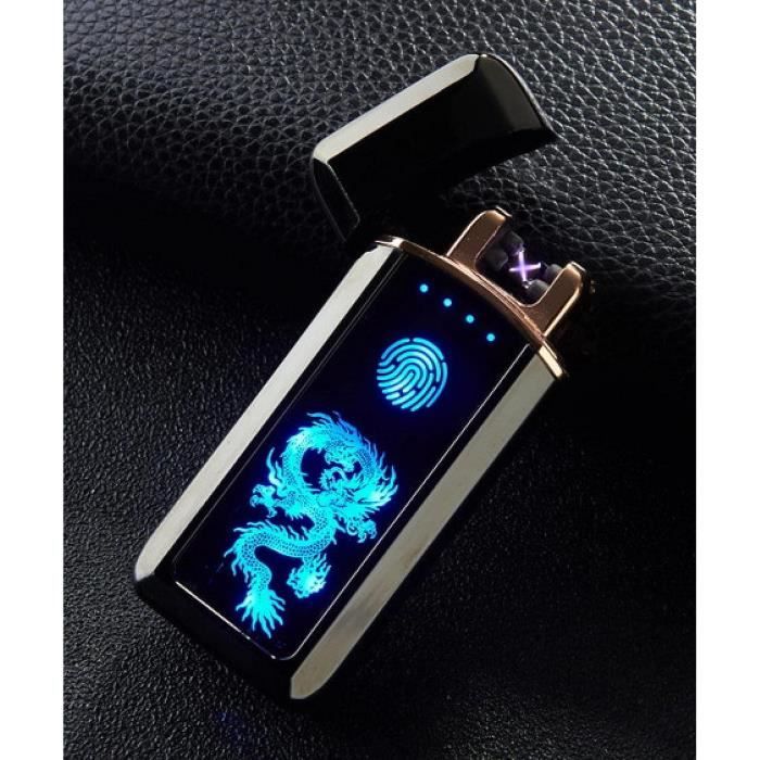 Briquet électrique à Double Arc, Briquet Torche Jet Flame avec indicateur de Batterie 2 en 1 Coupe-Vent Plasma USB Rechargeable, Bon pour Bougie Cigare Cigarette