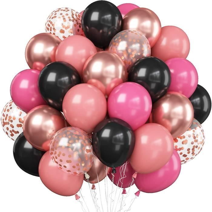 Ballons Rose Vif,50 Pcs 12 Pouces Ballons En Latex,Ballons De Fête