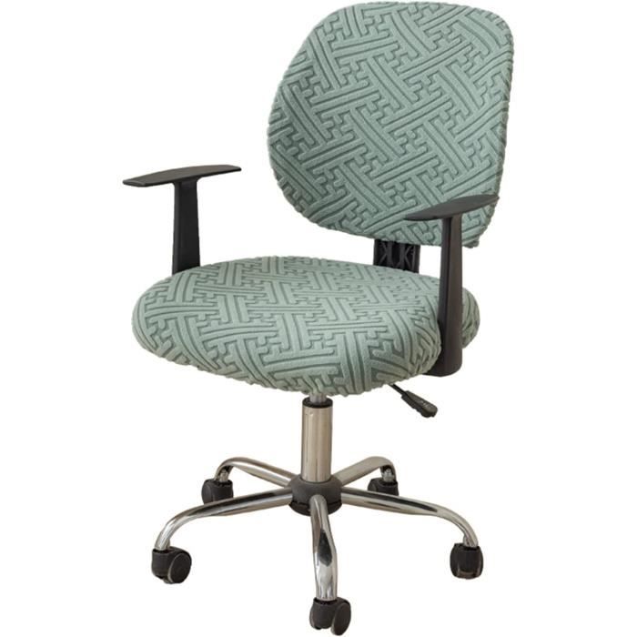 Housse De Chaise De Bureau Séparée - Siège Et Dossier En Polyester, Extensible, Pour Chaise Rotative, Maison/bureau (noir, Gris)