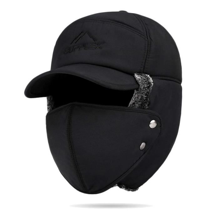 Chapka Hiver Chaud En Laine Homme Femme - Bonnet Trappeur PivotWing Avec Oreillettes & Visière, Ultra Confortable