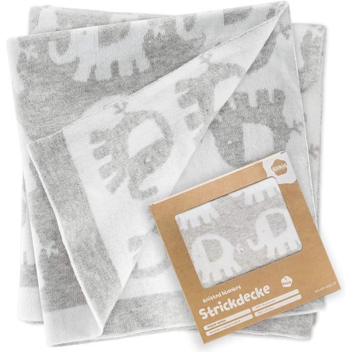 Couverture Nattou Couverture Bébé Nattou 100% Coton - Éléphant
