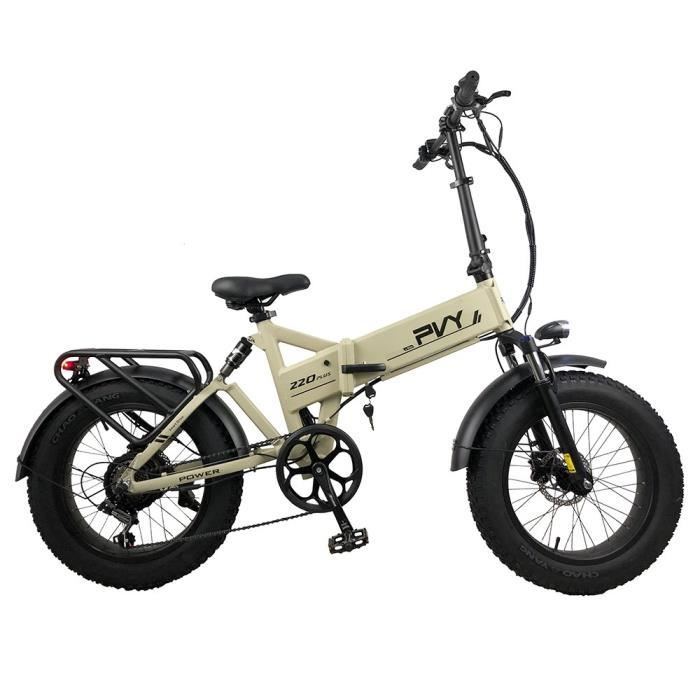Vélo électrique pliant PVY Z20 Plus, gros pneus 20 * 4,0 pouces, moteur 500 W, vitesse 50 km/h, batterie 14,5 Ah, portée 50-80 km,