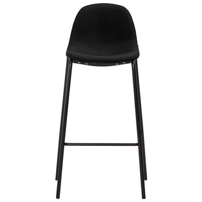 Chaises de bar - KAI - Noir - Tissu - Lot de 2 - Métal - 51 x 49 x 99 cm Chaises de bar - KAI - Noir - Tissu - Lot de 2 - Métal - 51 x 49 x 99 cm