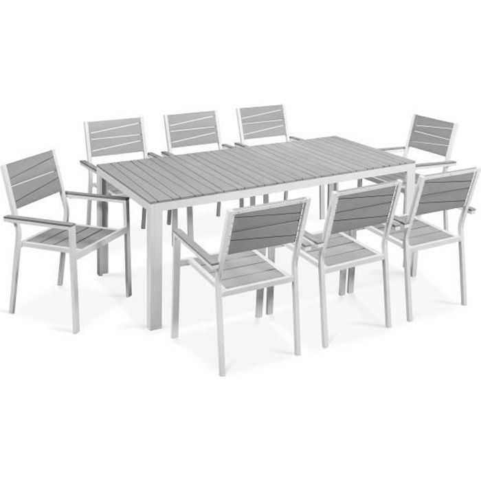 Ensemble Table De Jardin 8 Chaises Avec Accoudoirs Structure