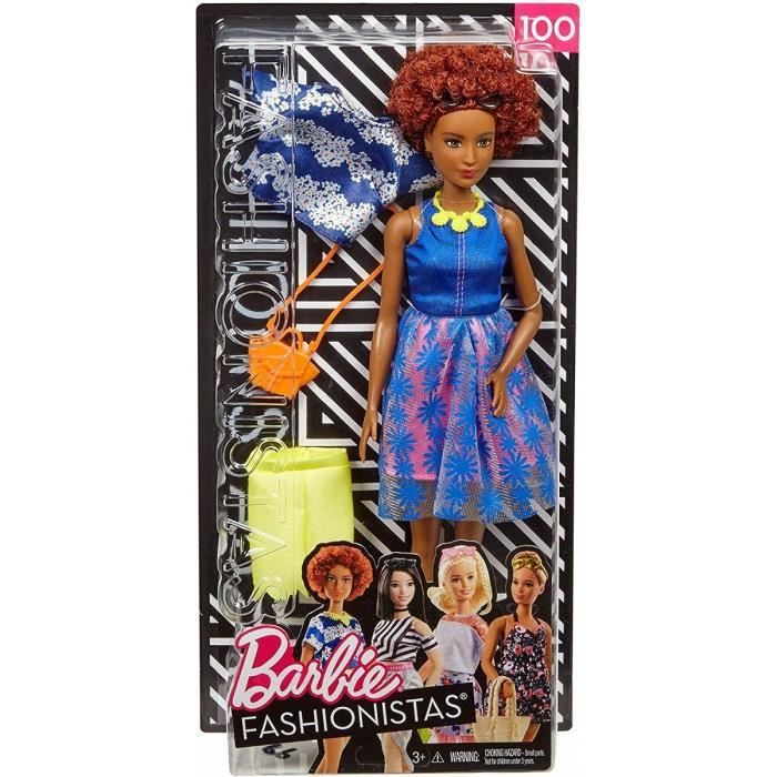 Coffret Poupee Barbie Fashionistas Barbie Noire : Daisy Love Robe