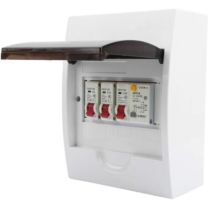 Interrupteur Différentiel 40A 230V Avec Deux Disjoncteurs 16A - Pour Maison, Protection IP42