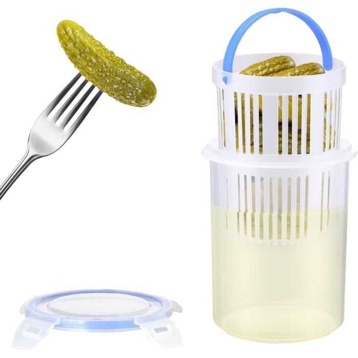 Lot De 2 Pots À Cornichons Avec Insert Passoire, Conteneurs