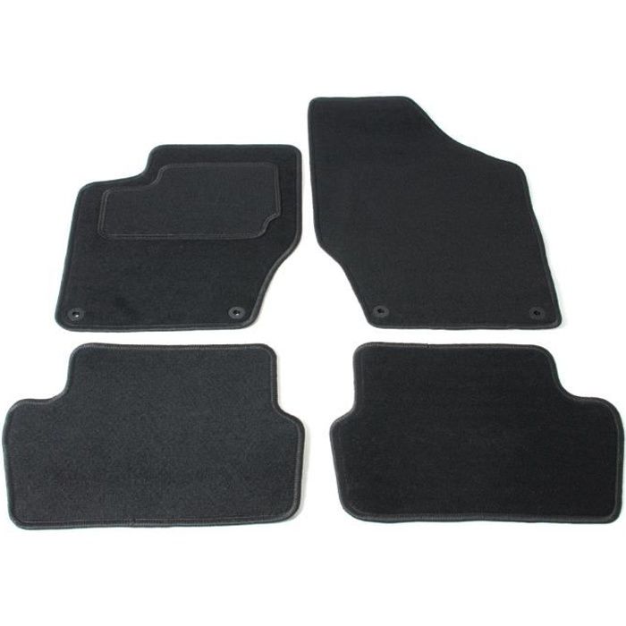 Tapis De Sol Noir Velours Pour Peugeot 308 I (2007-2013) - Antidérapant, Renforcé Pédales