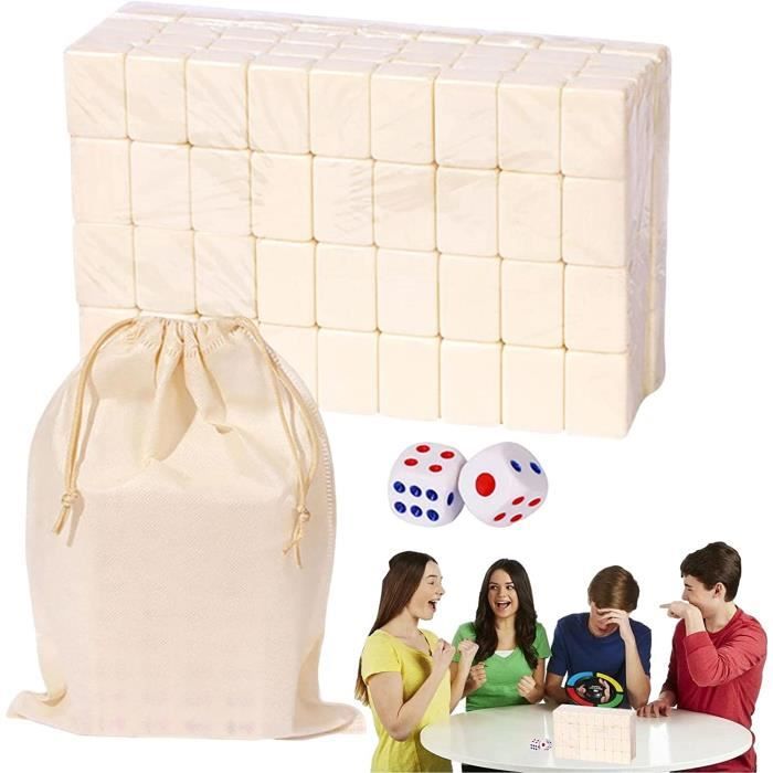 Mini Mahjong chinois avec 146 mélamine et grand sac de rangement, jeu de société traditionnel pour les loisirs en famille