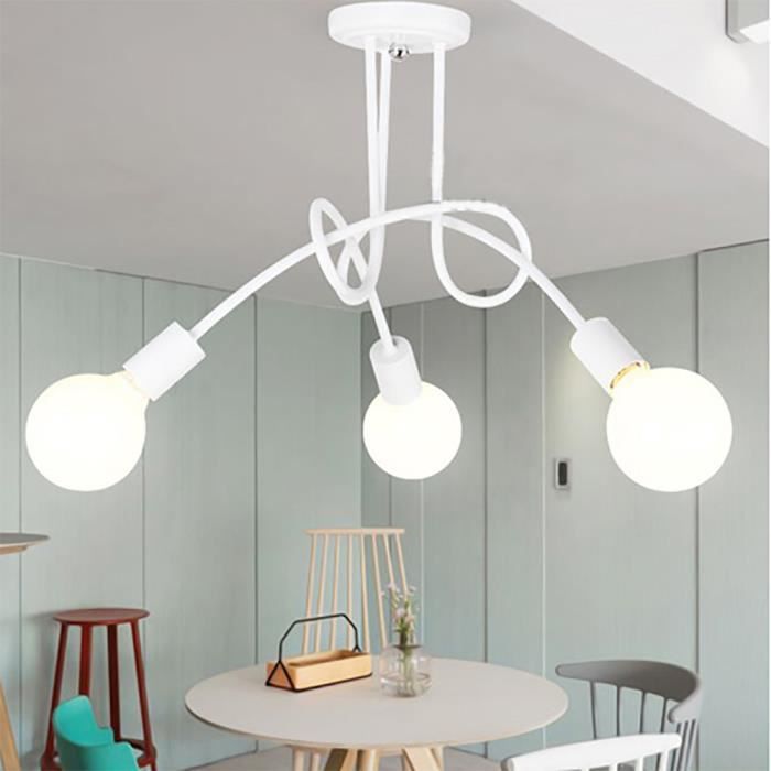 COUNT Plafonnier Conception Vintage - E27 Plafonnier Industriel en Métal Blanc 3 têtes - 1pcs Pour Couloir Salon Cuisine Chambre