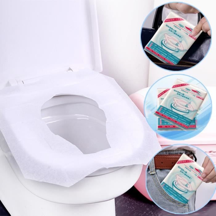 Abattant Wc,Protection hygiénique jetable de siège de toilette de 10 pièces couvre le siège stérilisé voyageant la - Type 10pcs