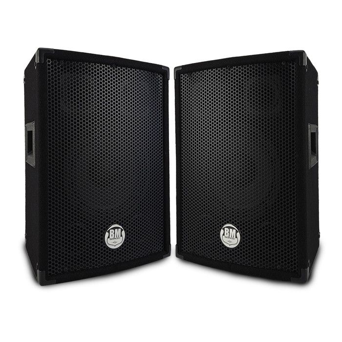Paire Enceintes Passives BM Bmsonic 12" - 1200W Max, Trapézoïdal - Sono DJ, 2 Voies Bass Reflex - 9