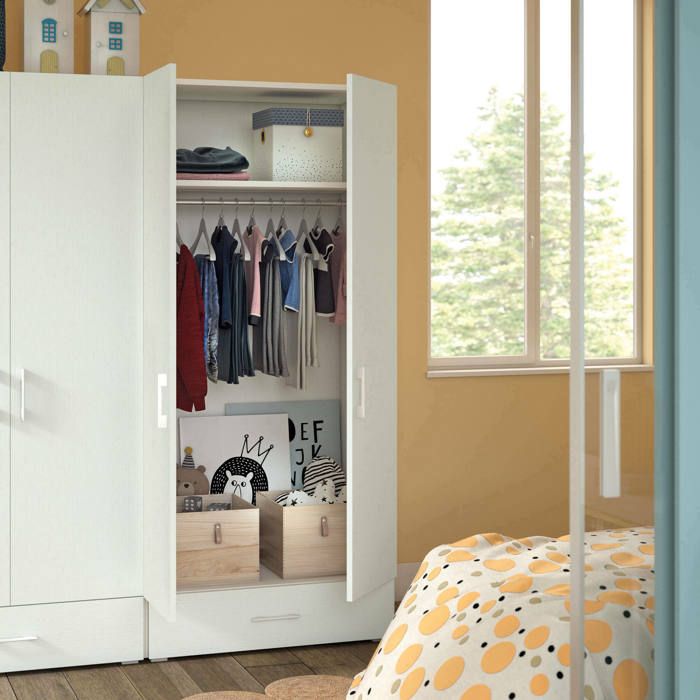 Armoire howa 2670 grace en bois : la solution pour ranger les poupées, 3 cintres