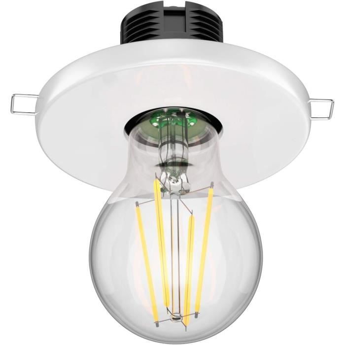 Lot De 6 Spots Encastrables TELA E27 Porcelaine Blanc - Inclus Ampoule LED 845lm Blanc Chaud - Pour Plafond Plâtre/bois, IP20