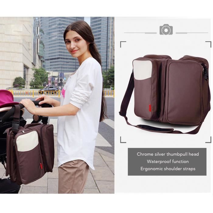 Sac à Langer Yctze - Grande Capacité 30L - Bandoulière, Sac à Dos Et Fixation Poussette - Avec Set Isotherme