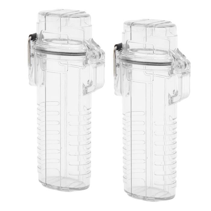 Naroote Étui à Briquet, étanche, Assorti au Briquet de Survie 2 Pièces avec Matériau en Plastique et en Alliage de Zinc pour les Voyages de Camping en Plein Air (ORANGE