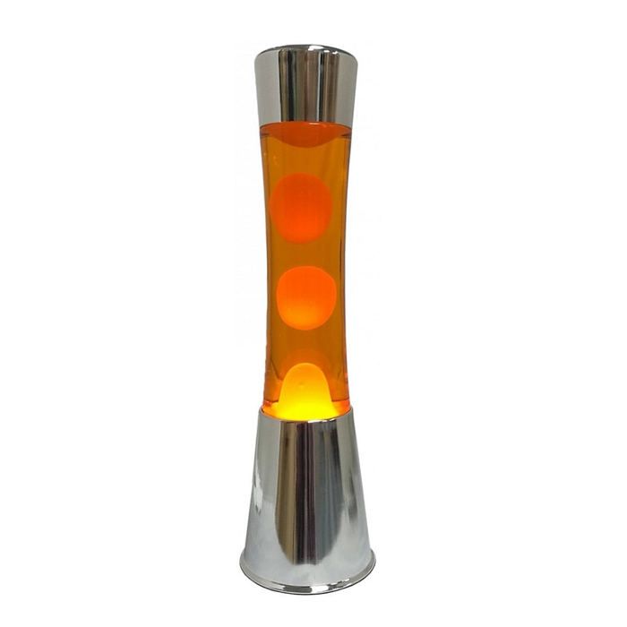 Lampe à lave - FISURA - Orange - Base en chrome - 11 cm x 11 5 cm - Intérieur
