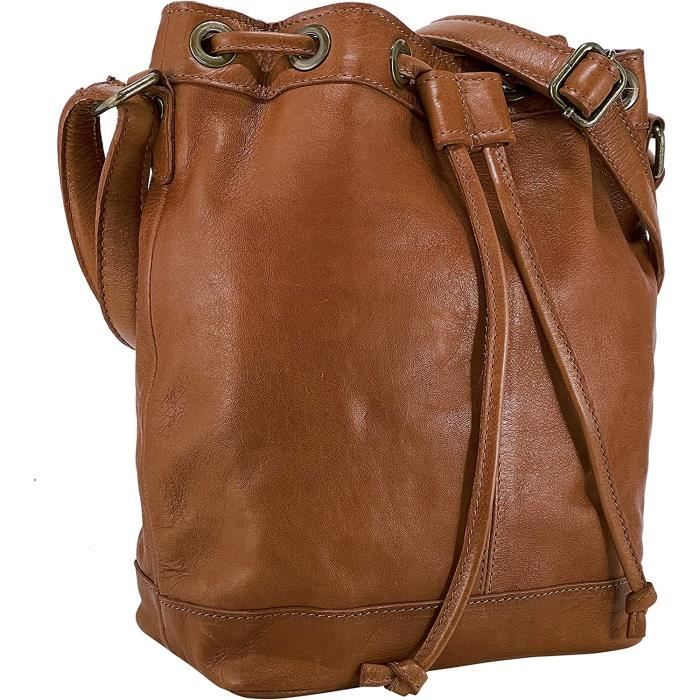 Gusti Sac a bandouliere en cuir Ivy cuir sac a main sac sac en cuir femme Cdiscount Bagagerie Maroquinerie