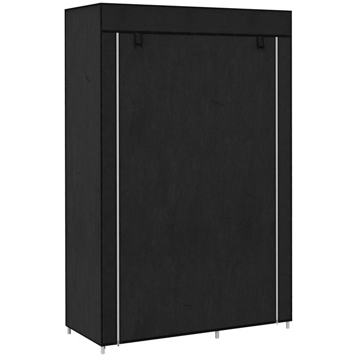 HOMCOM - Armoire de Rangement Penderie - Acier - 103x43x162.5cm - Noir
