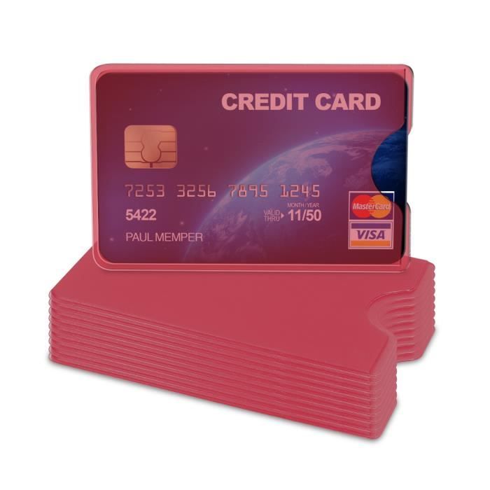 kwmobile 10x Étui Carte bancaire - Set protège Carte en Plastique - Carte  de crédit Assurance maladie - Carte de Visite de fidélité - Violet